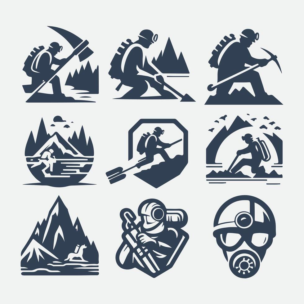 Iron Peak Rock Climbong Collection Logo vector