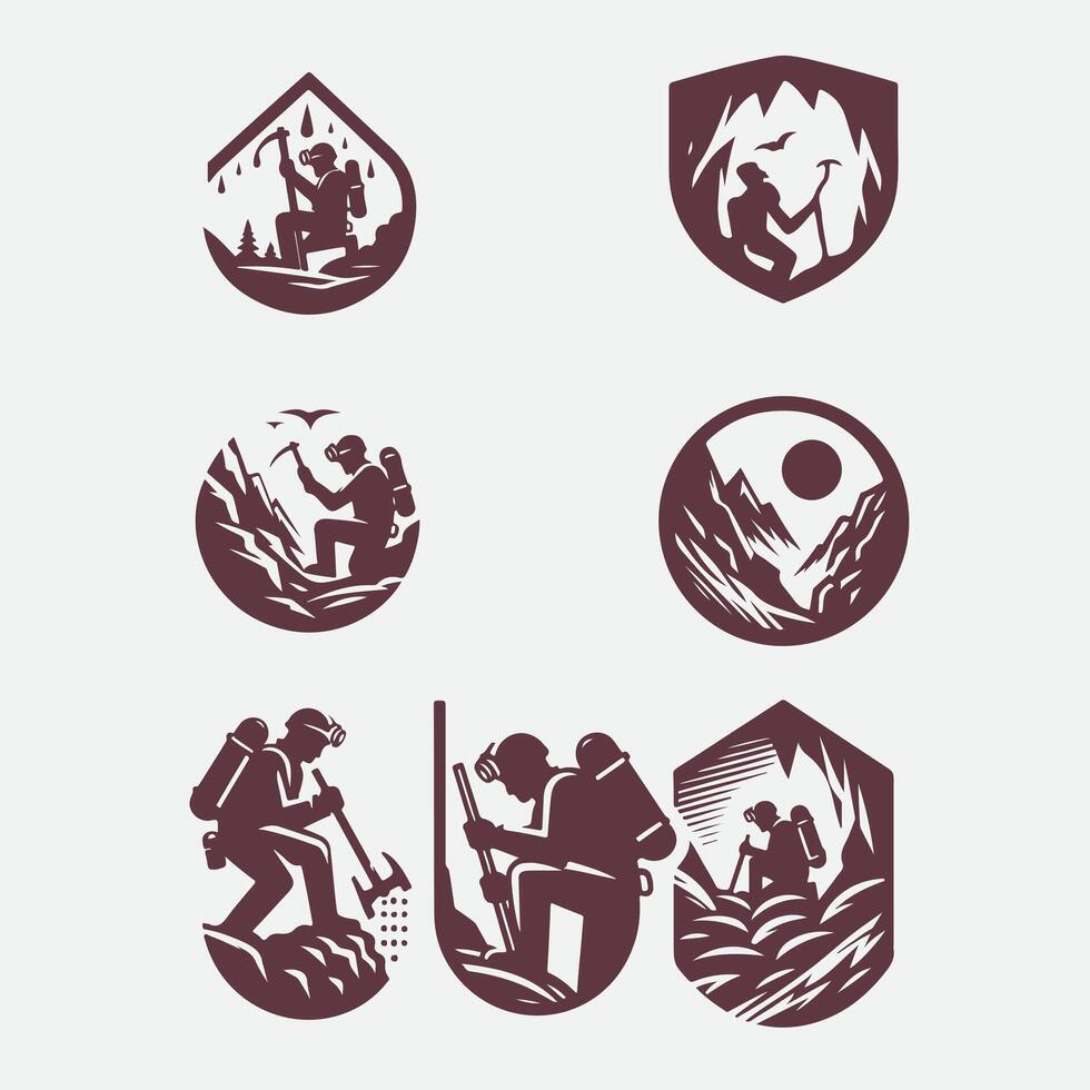 Skyward Ascent Rock Climbong Collection Logo vector
