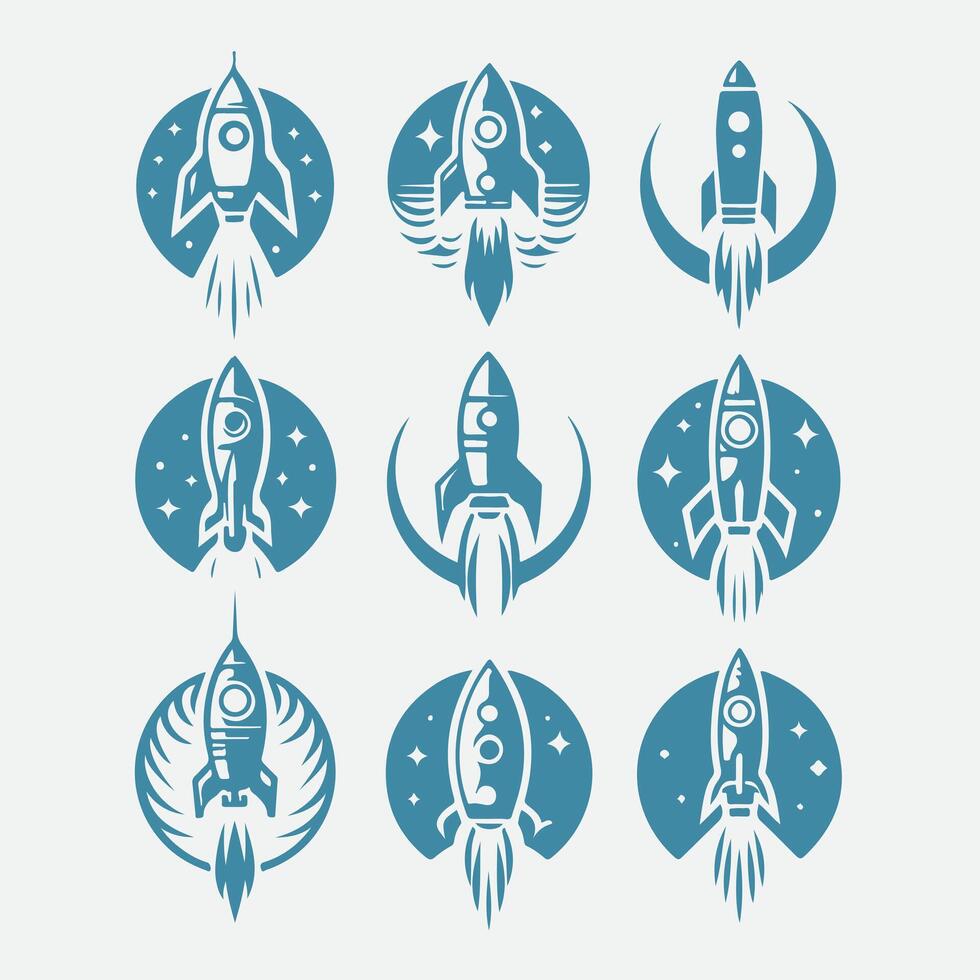 Eclipse Voyager Space Rocket Collection Logo vector