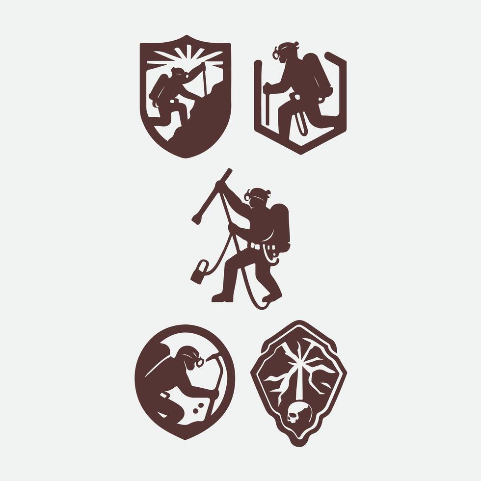 Boulders Reach Rock Climbing Collection Logo vector