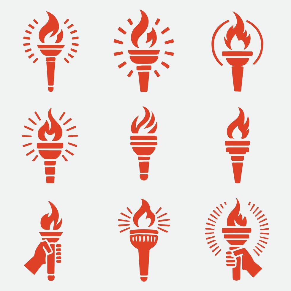 Glow spire Torch Collection Logo vector