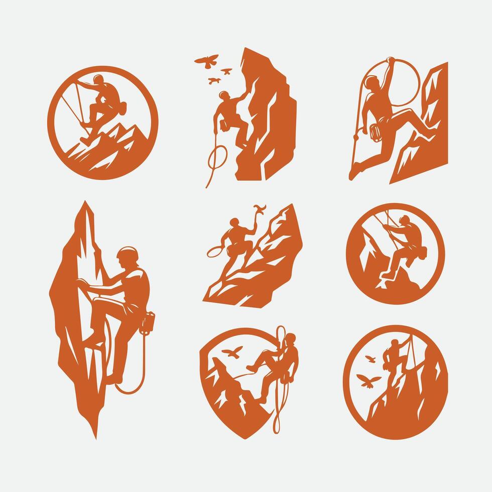 Boulders Edge Rock Climbing Collection Logo Design vector