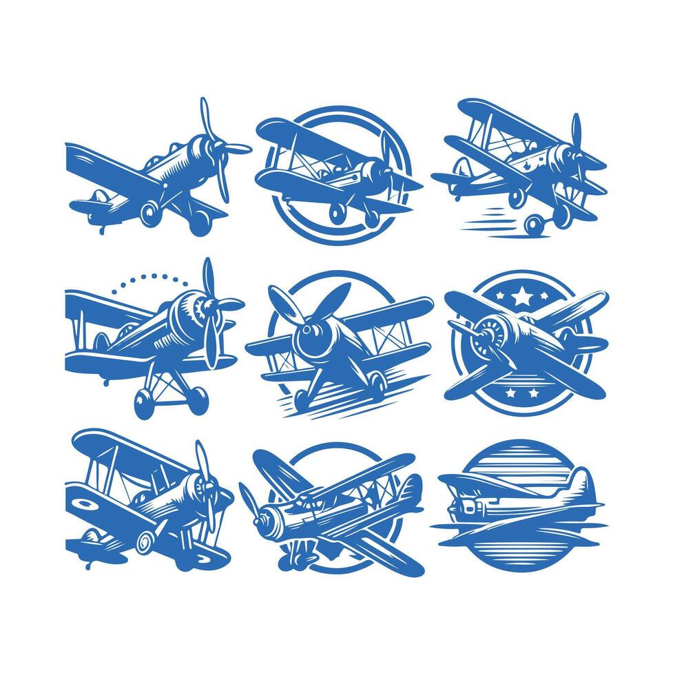 Vintage Glide Vintage Plane collection logo vector
