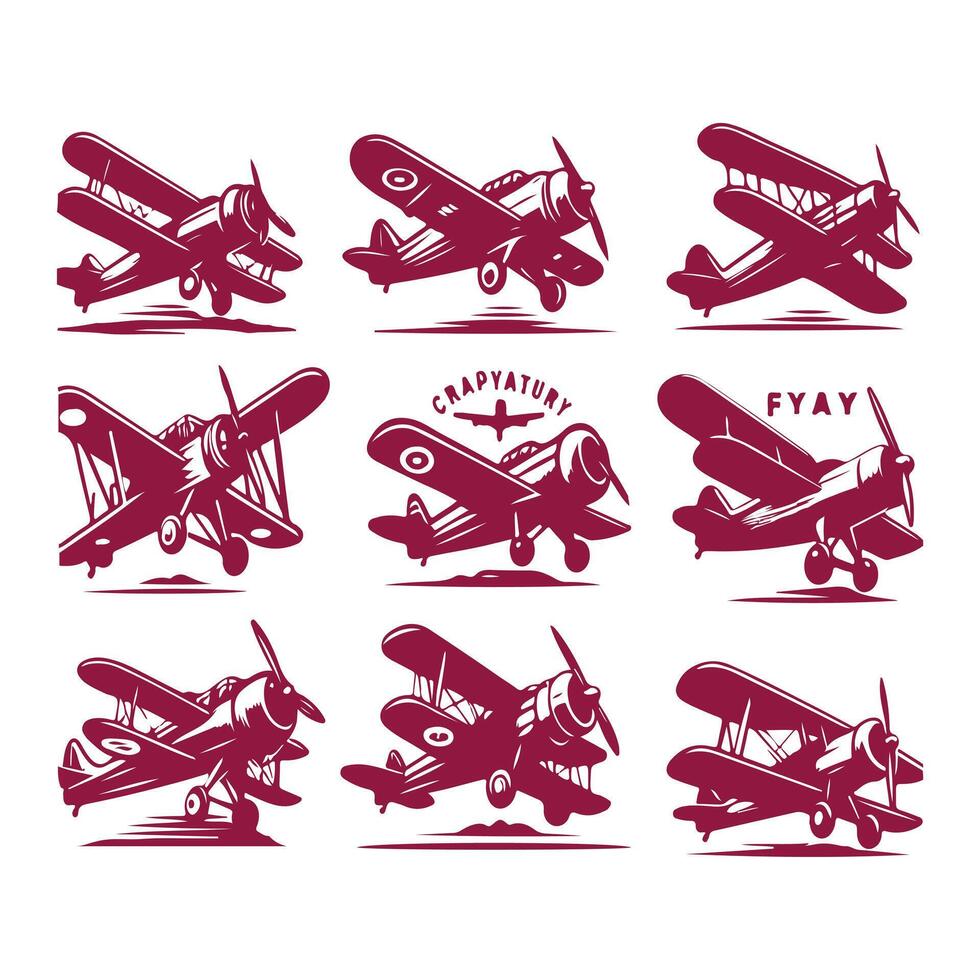 Soaring Heritage Vintage Plane collection logo vector