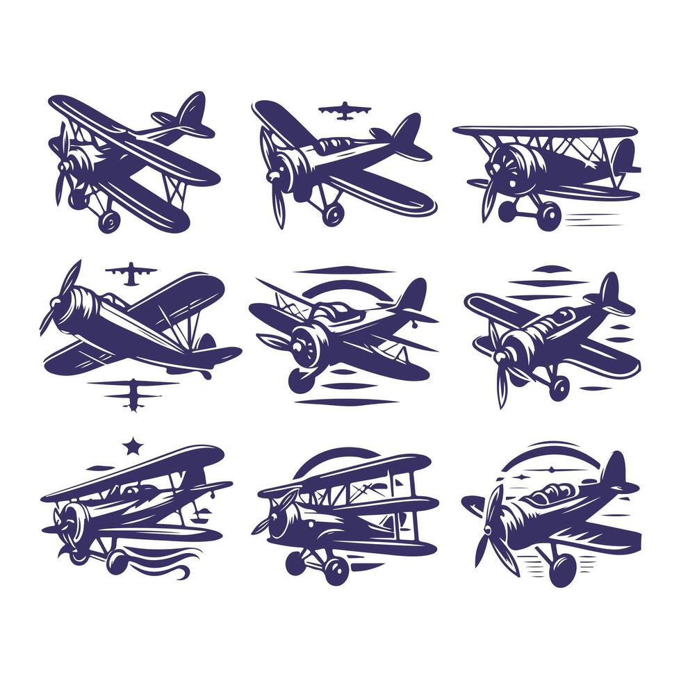 Golden Age Aviation Vintage Plane collection logo vector