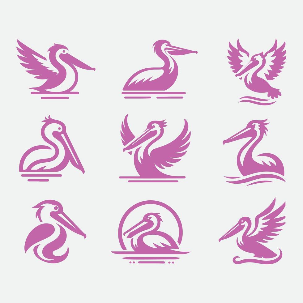 Retro Aviators Pelican collection logo vector
