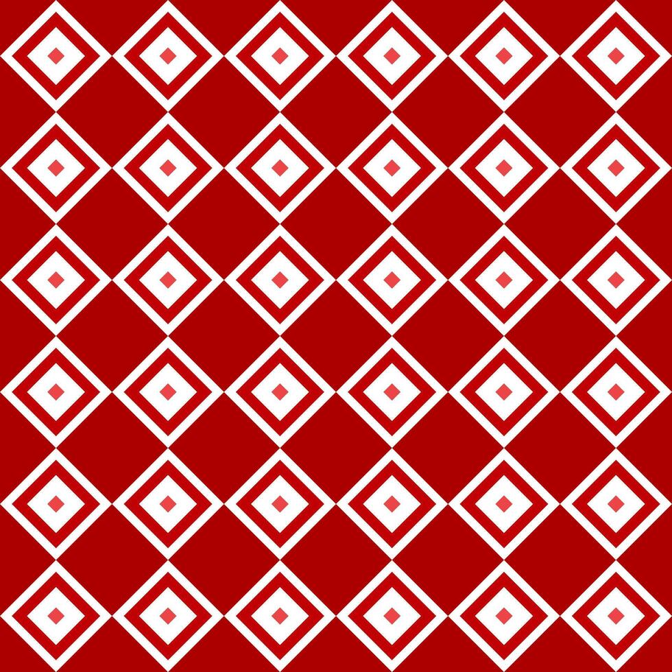 A red and white pattern with squares vector