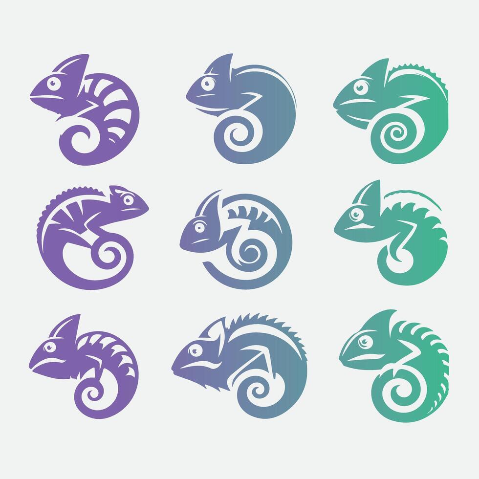 Flexi Scale chameleon collection logo vector