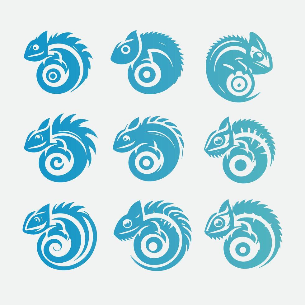 Camelo Glow chameleon collection logo vector