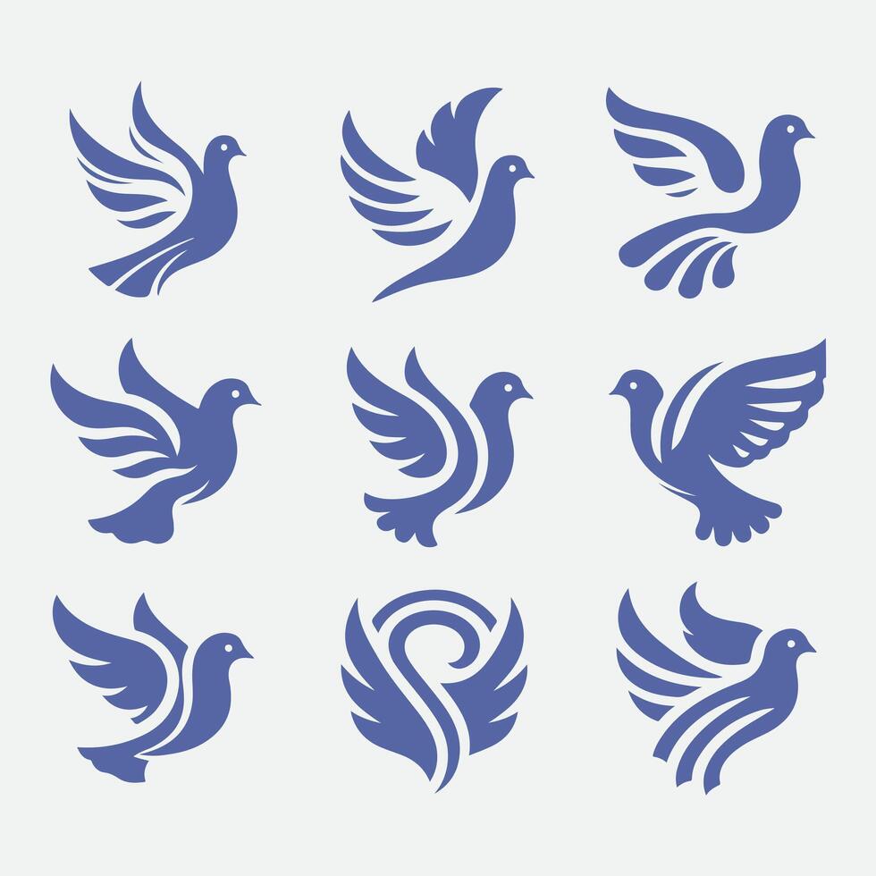 Graceful Dove dove collection logo vector