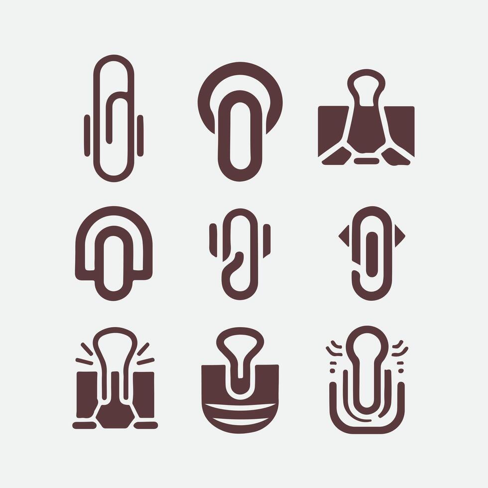 Clip Craft Paper clip collection logo vector