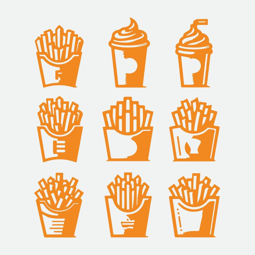 Crisp Crunch fries collection logo vector