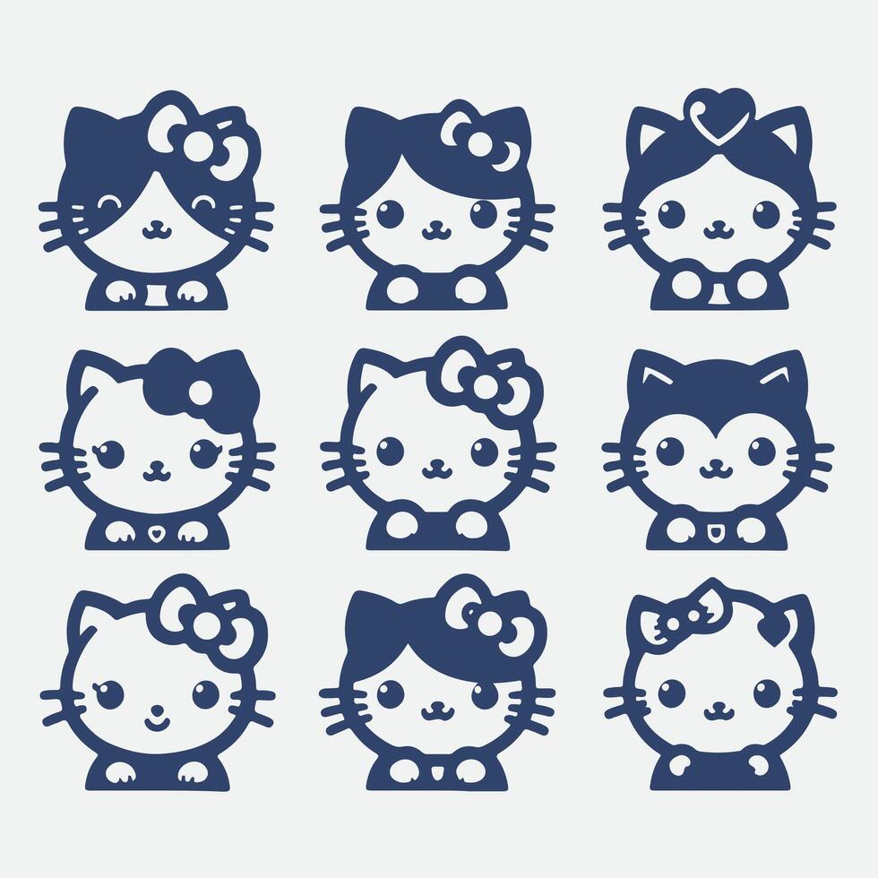 Purrfect Kitty Kitty collection logo vector