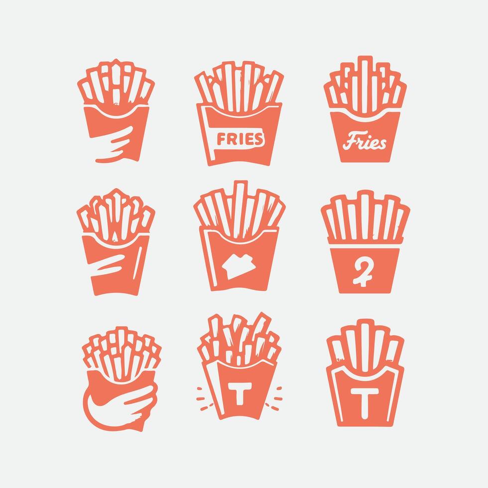 Fries Spice fries collection logo vector