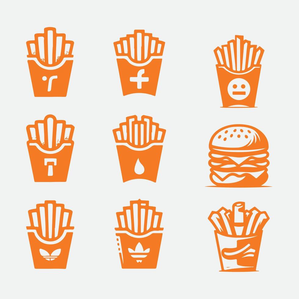 Fry Magic fries collection logo vector