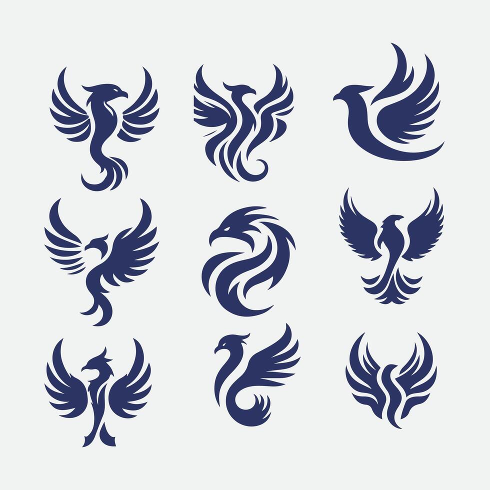 Flameborn Phoenix collection logo vector