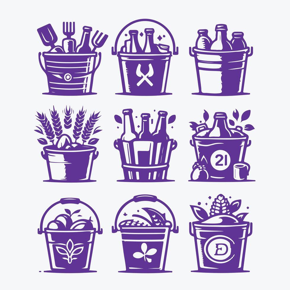 Paint Stream Paint bucket collection logo vector