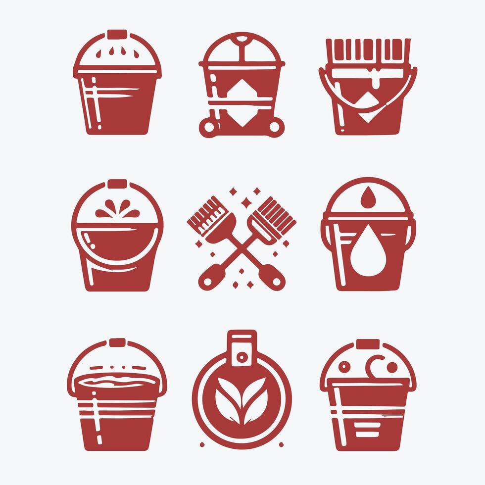 Bucket of Hue Paint bucket collection logo vector
