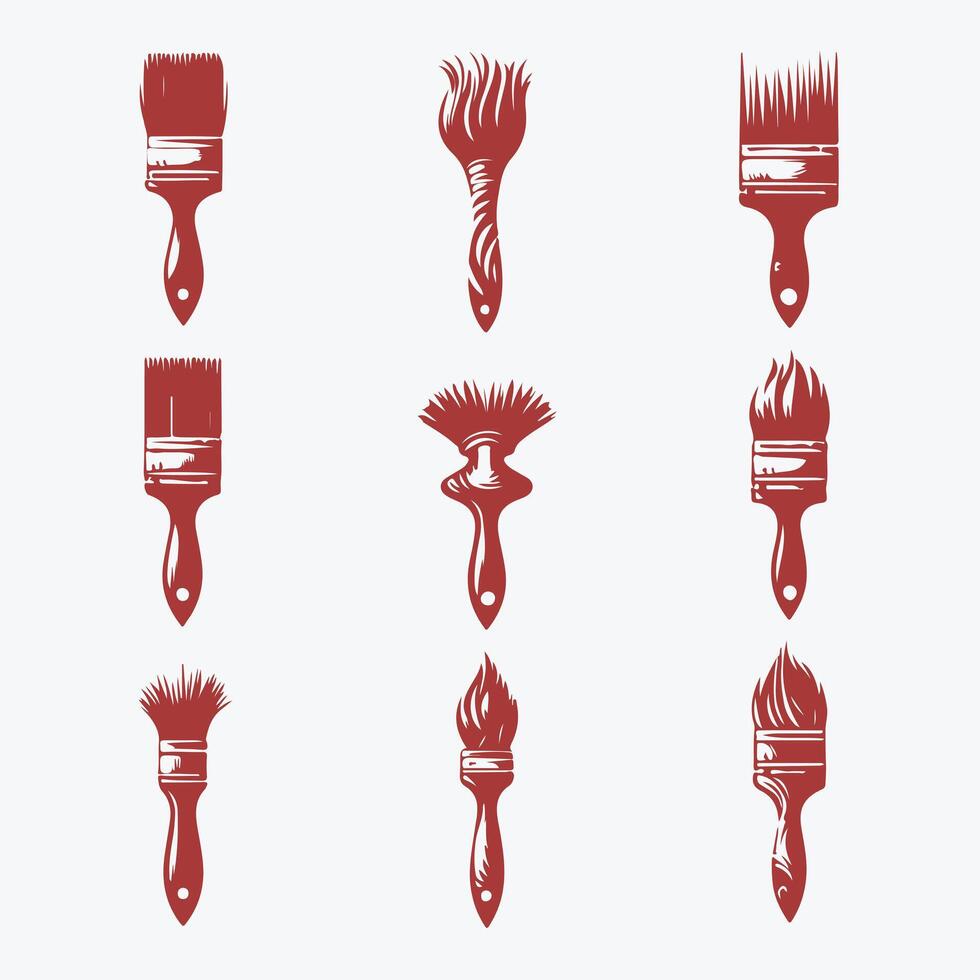 Brushstroke Paint brush collection logo vector