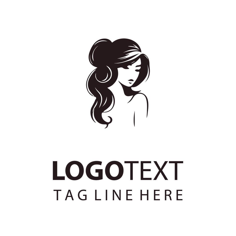 Natural Sheen Woman Hair Logo vector