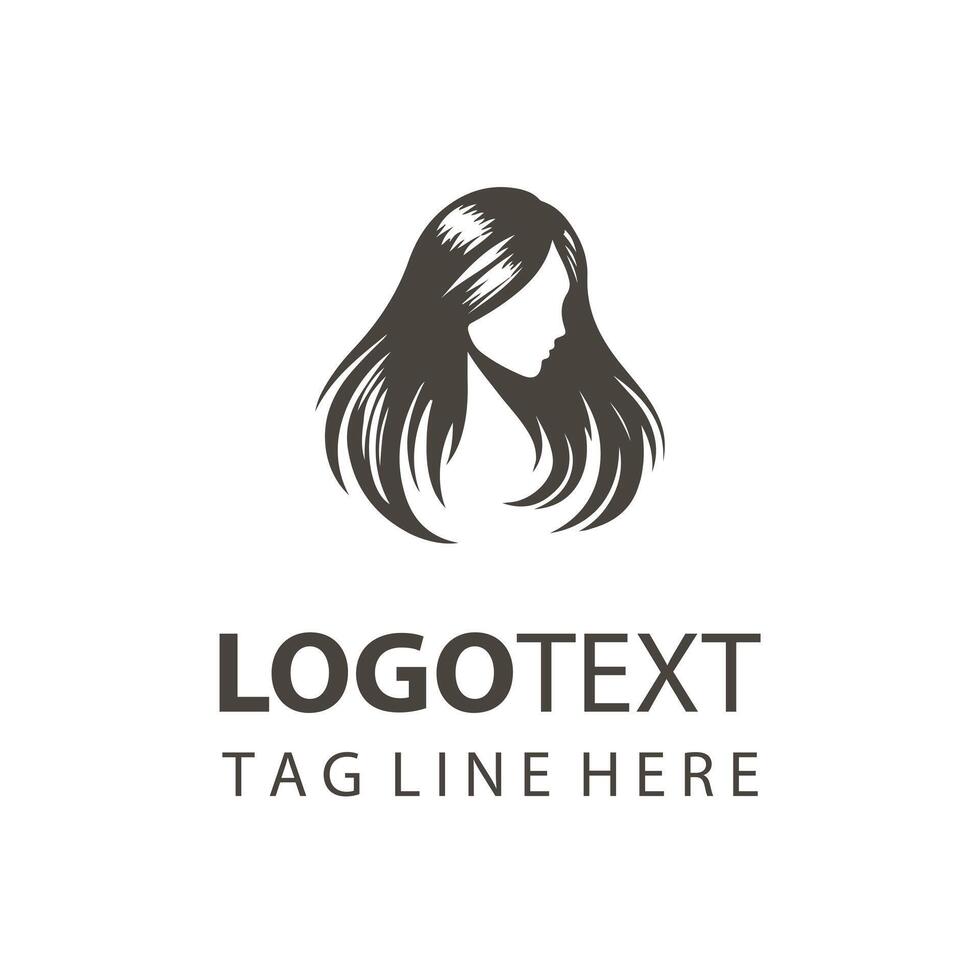 Gorgeous Mane Woman Hair Logo vector
