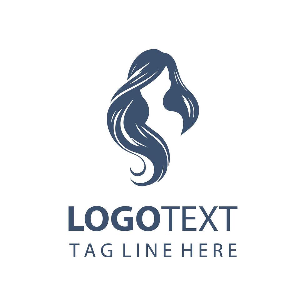 Velvet Waves Woman Hair Logo vector