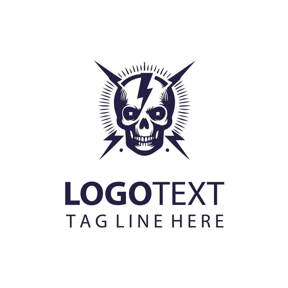 Lightning Doom skull design vector