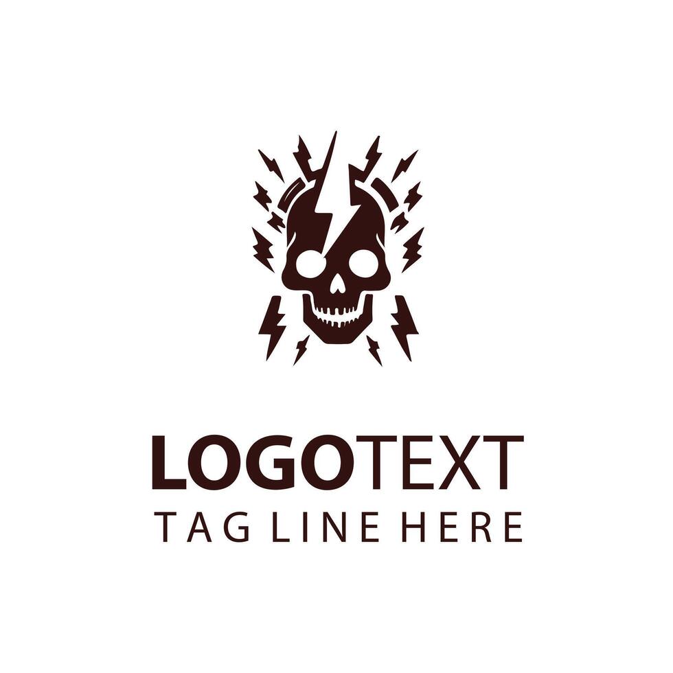 Static Volt skull design vector