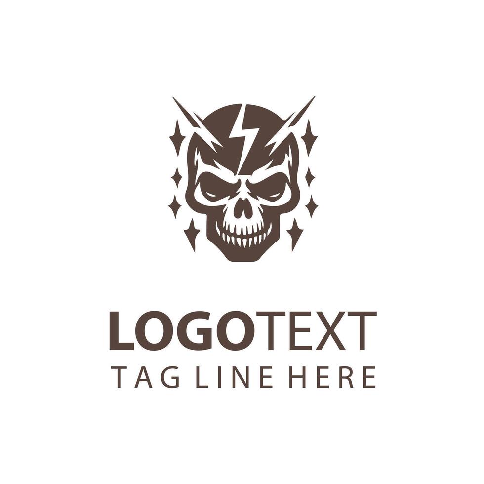 Lightning Crisis skull design vector