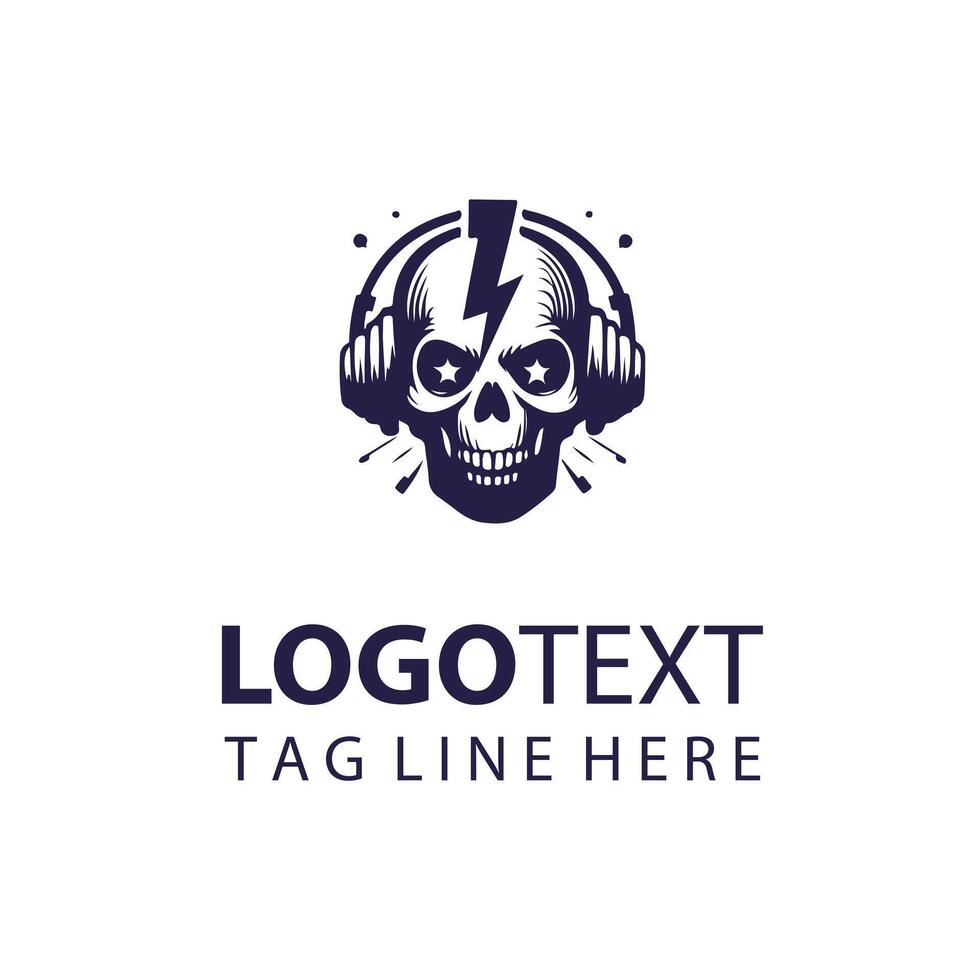 Electric Doom skull design vector