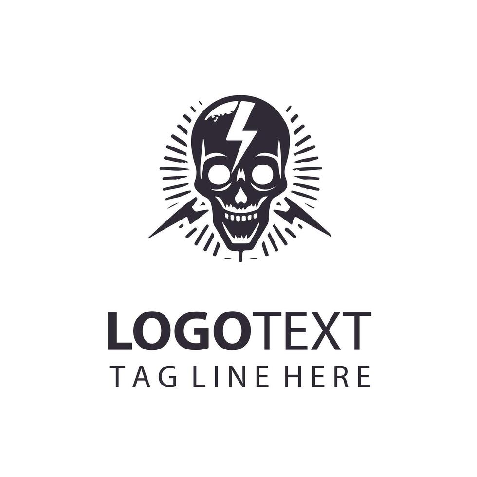 Electric Decay skull design vector
