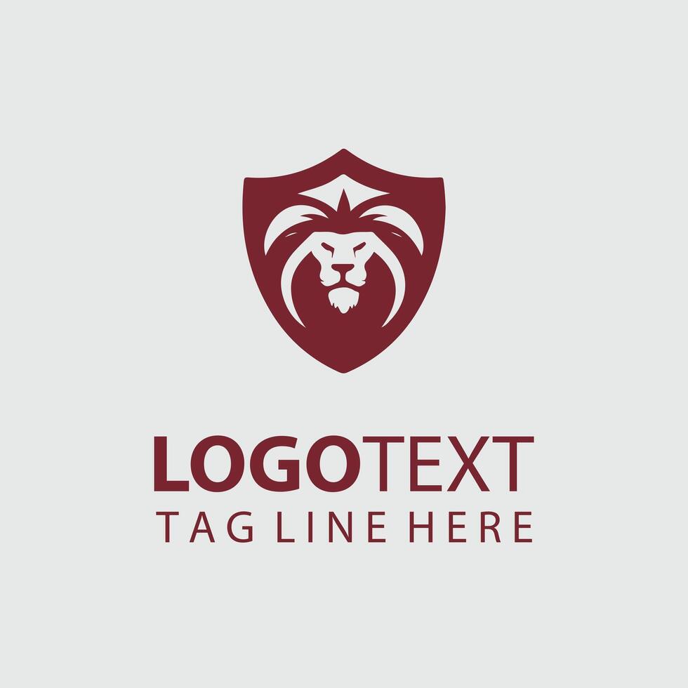 Prideful Guardian Lion Shield Logo Design vector