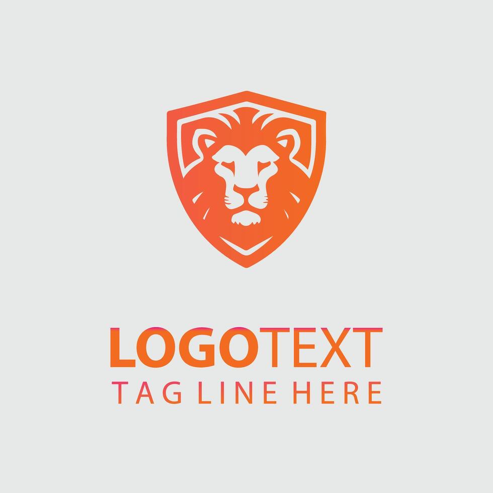 Defenders Crest Lion Shield Logo Design vector