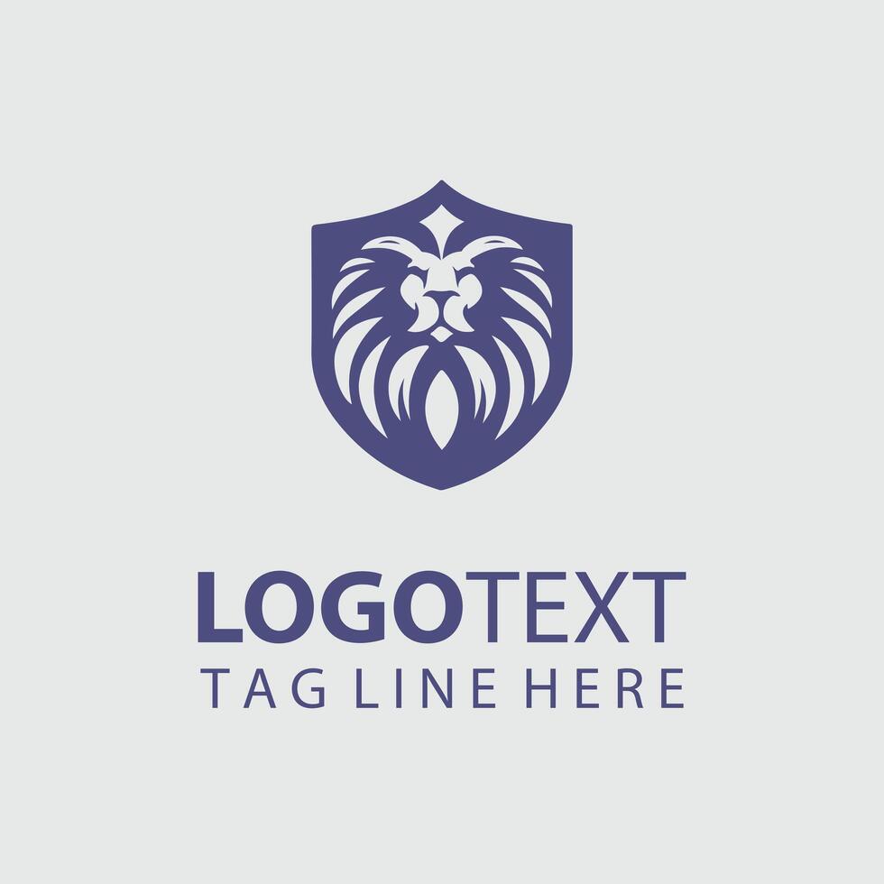 Eternal Guard Lion Shield Logo Design vector