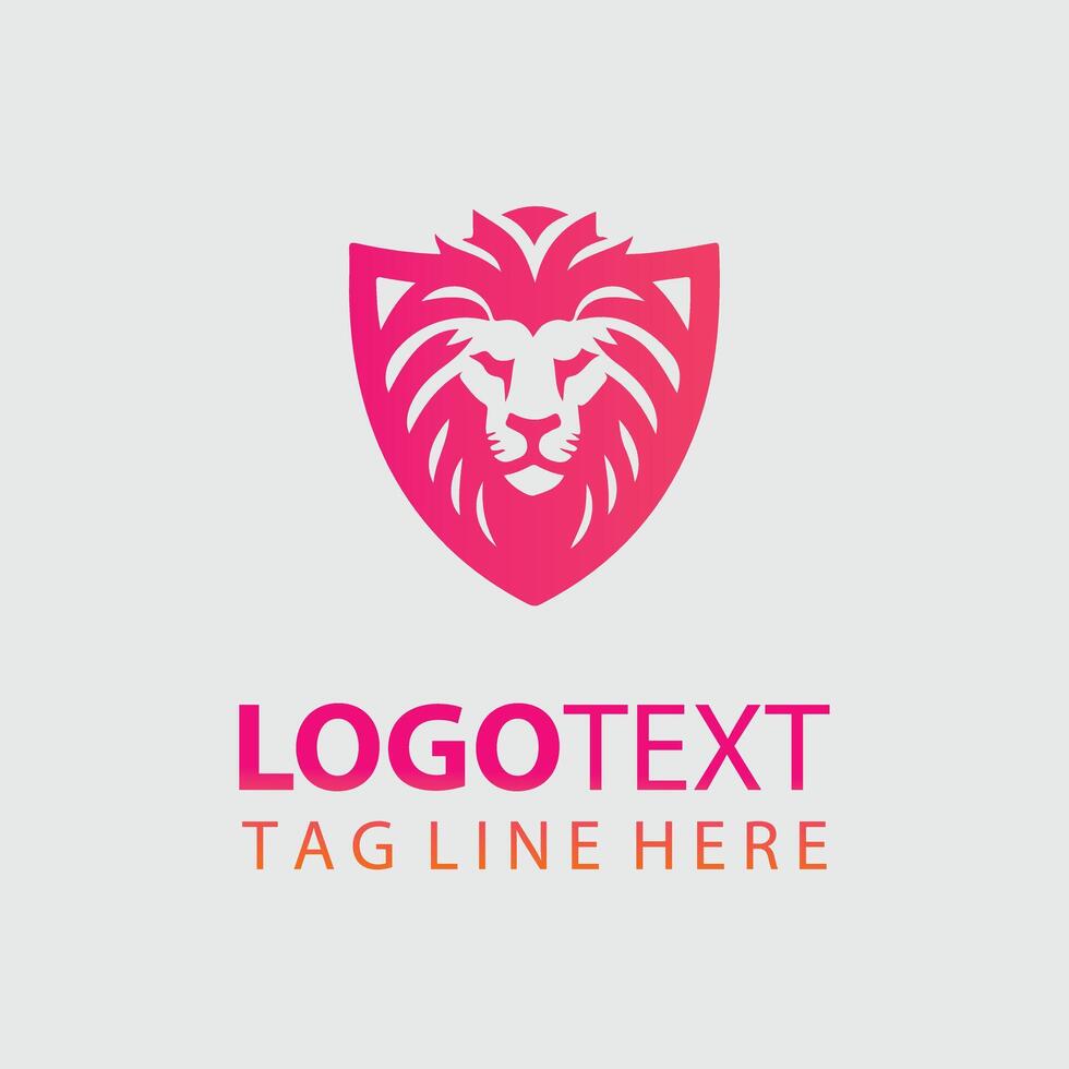King Lion Shield Logo Design vector
