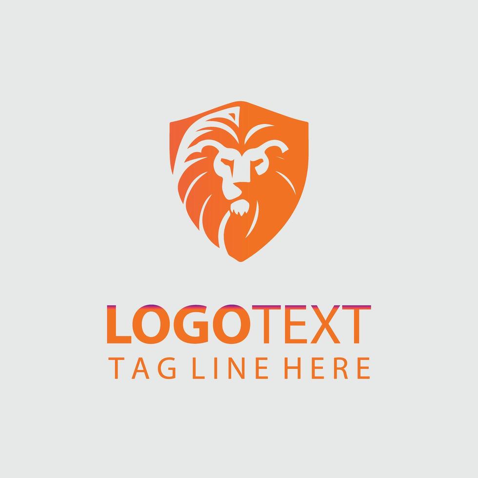 Pride of the Lion Shield Logo Design vector