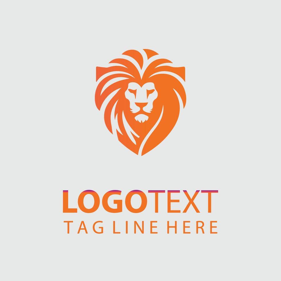 Guard Lion Shield Logo Design vector