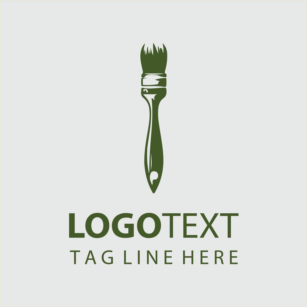 The Gallery Paint Brush Logo Design vector