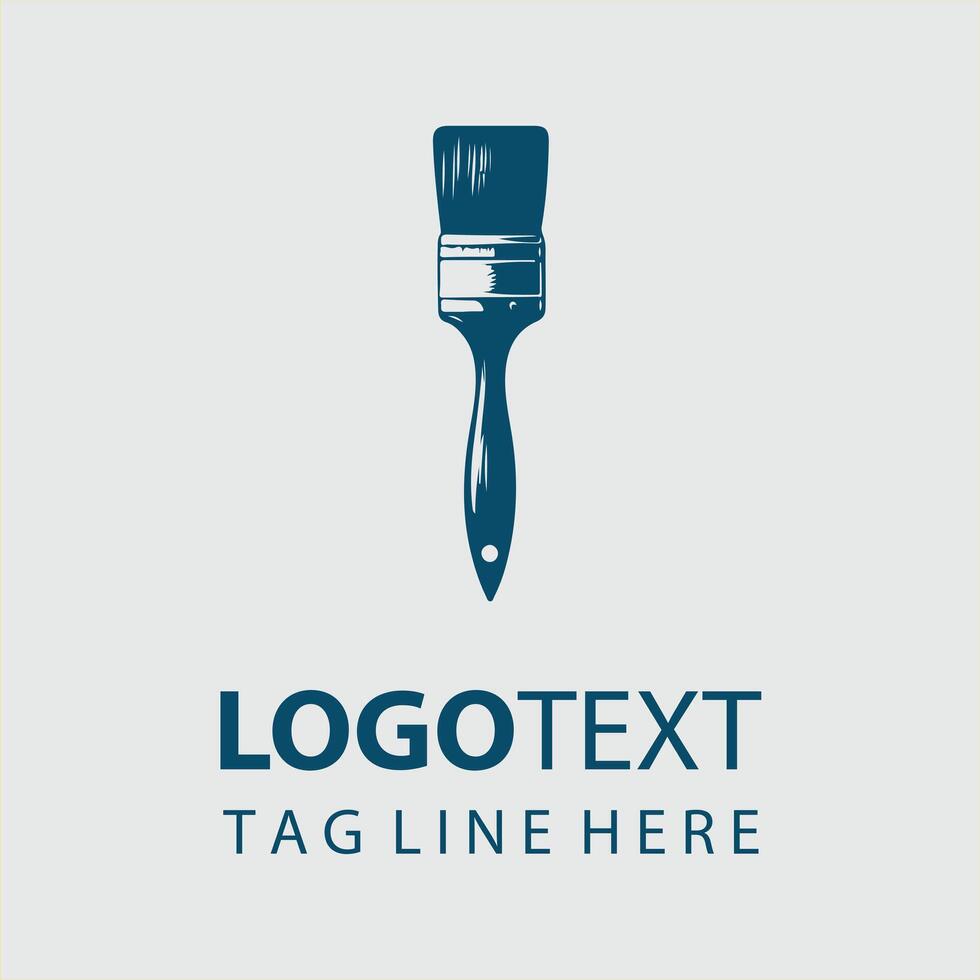Imprint Paint Brush Logo Design vector