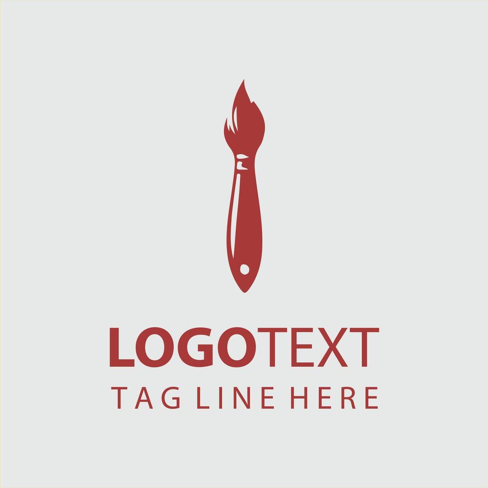 Motion Paint Brush Logo Design vector