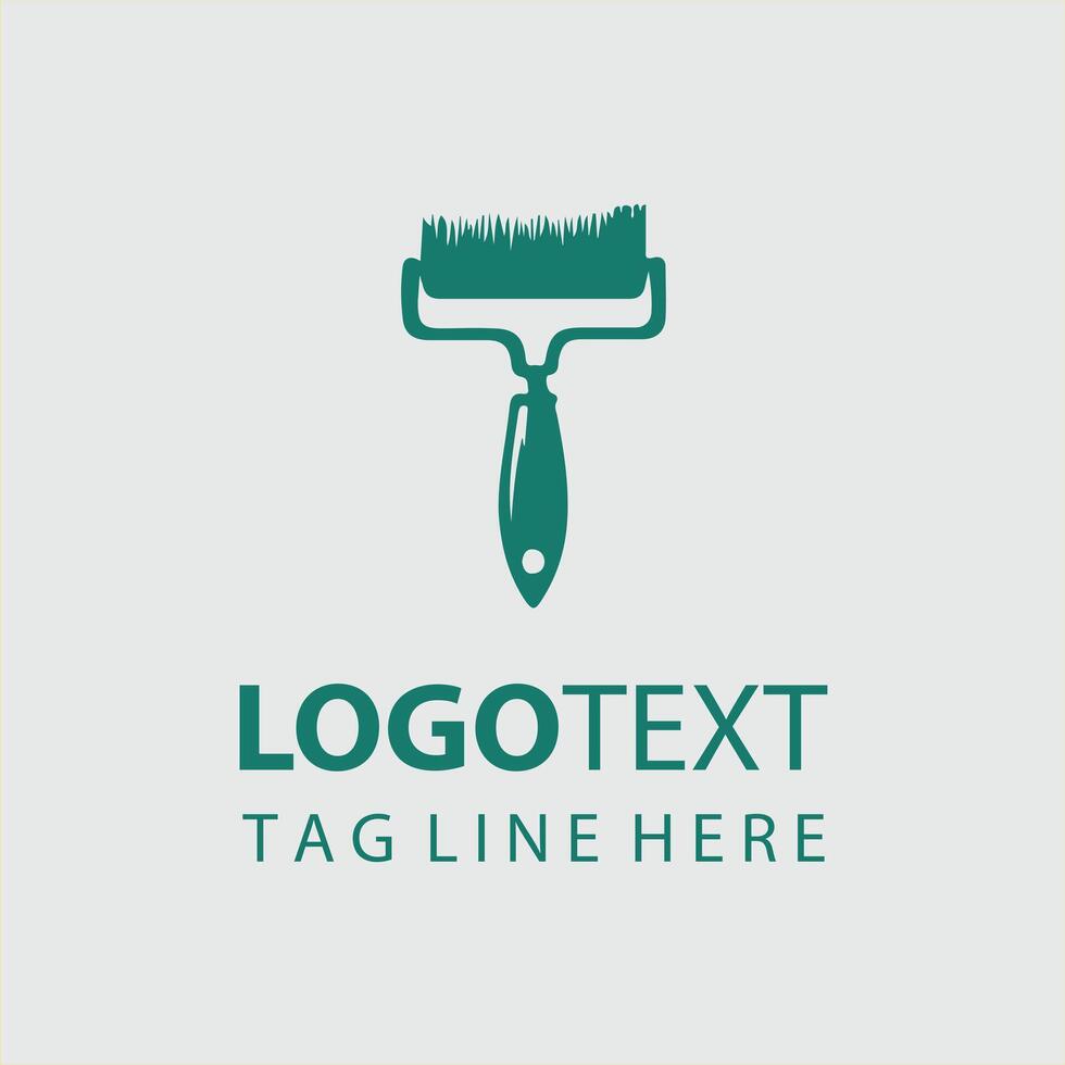 Artistic Flow Paint Brush Logo Design vector