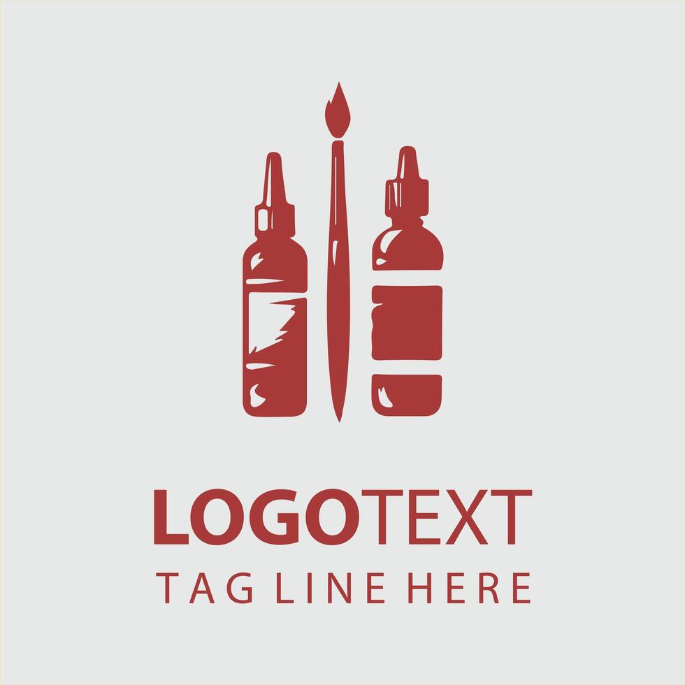 Color Palette Creations Paint Brush Logo Design vector