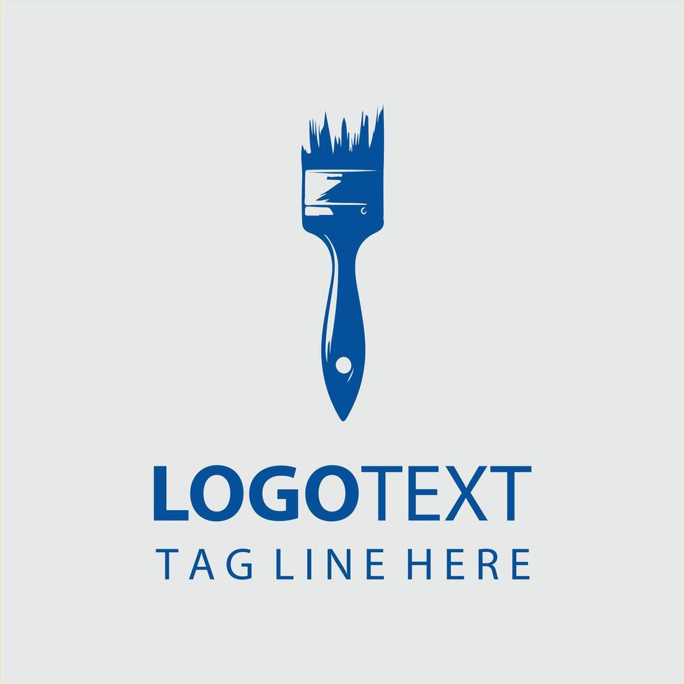 Bold Paint Brush Logo Design vector