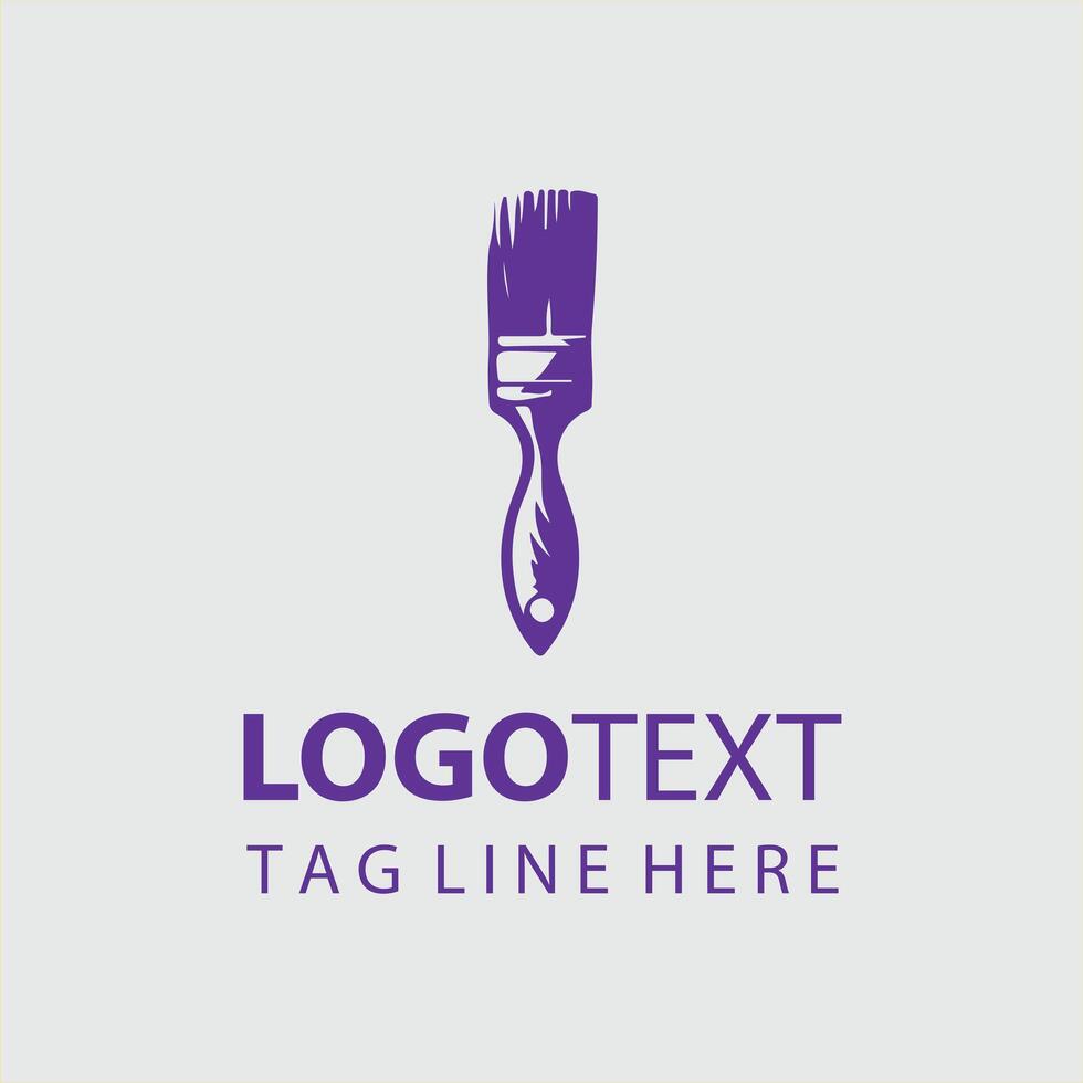 Pure Paint Brush Logo Design vector