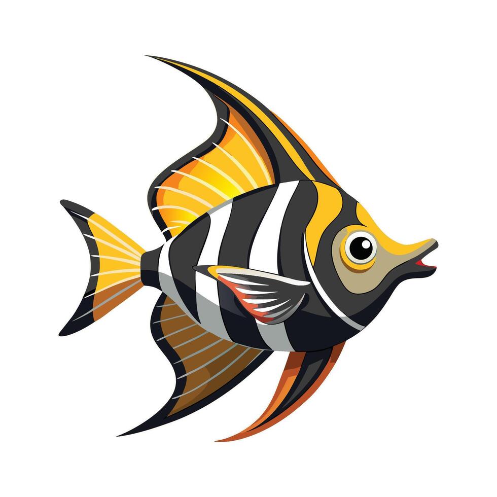 Unique Design of African Butterfly Fish vector
