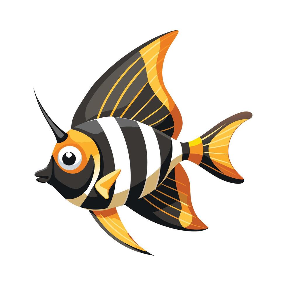 Captivating Artwork of African Butterfly Fish vector