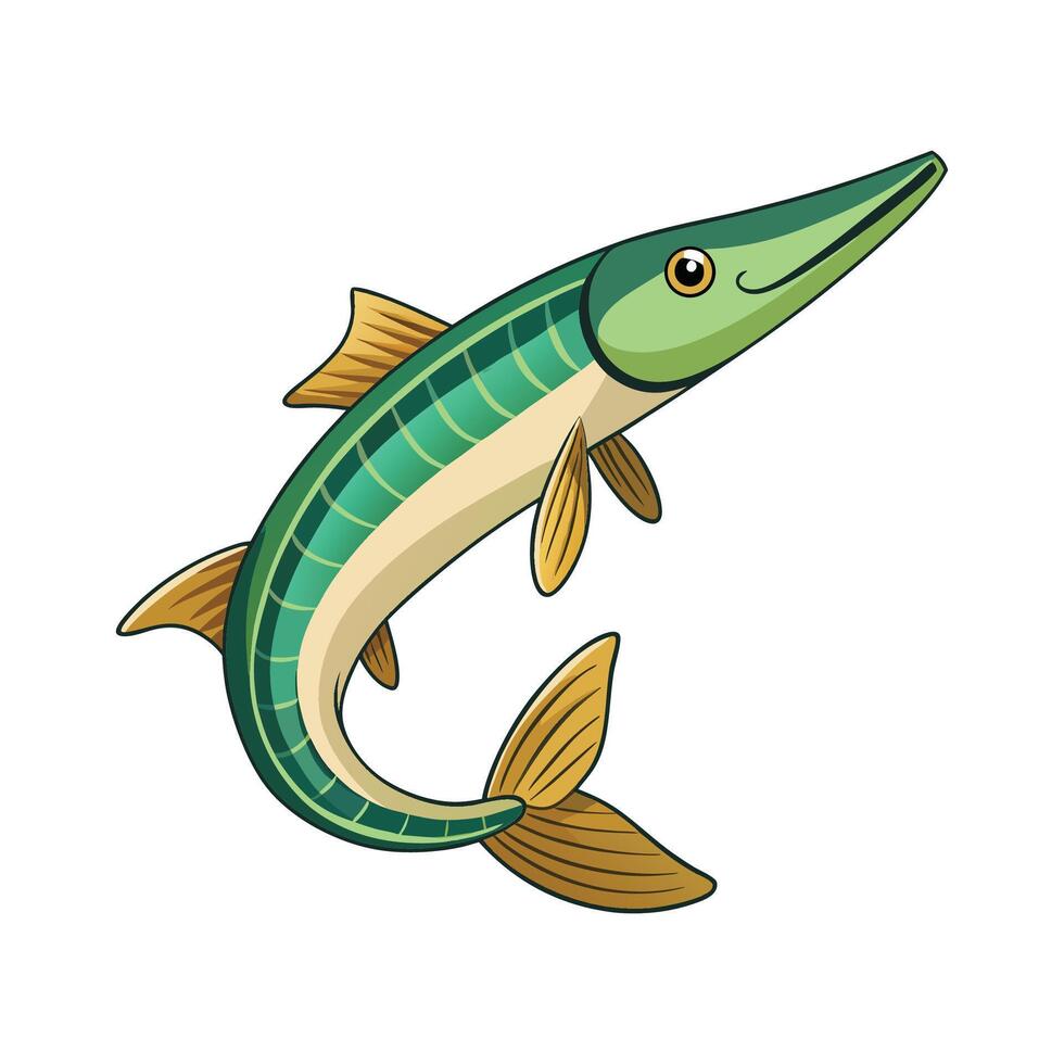 Impressive Artwork of Alligator Gar Fish vector
