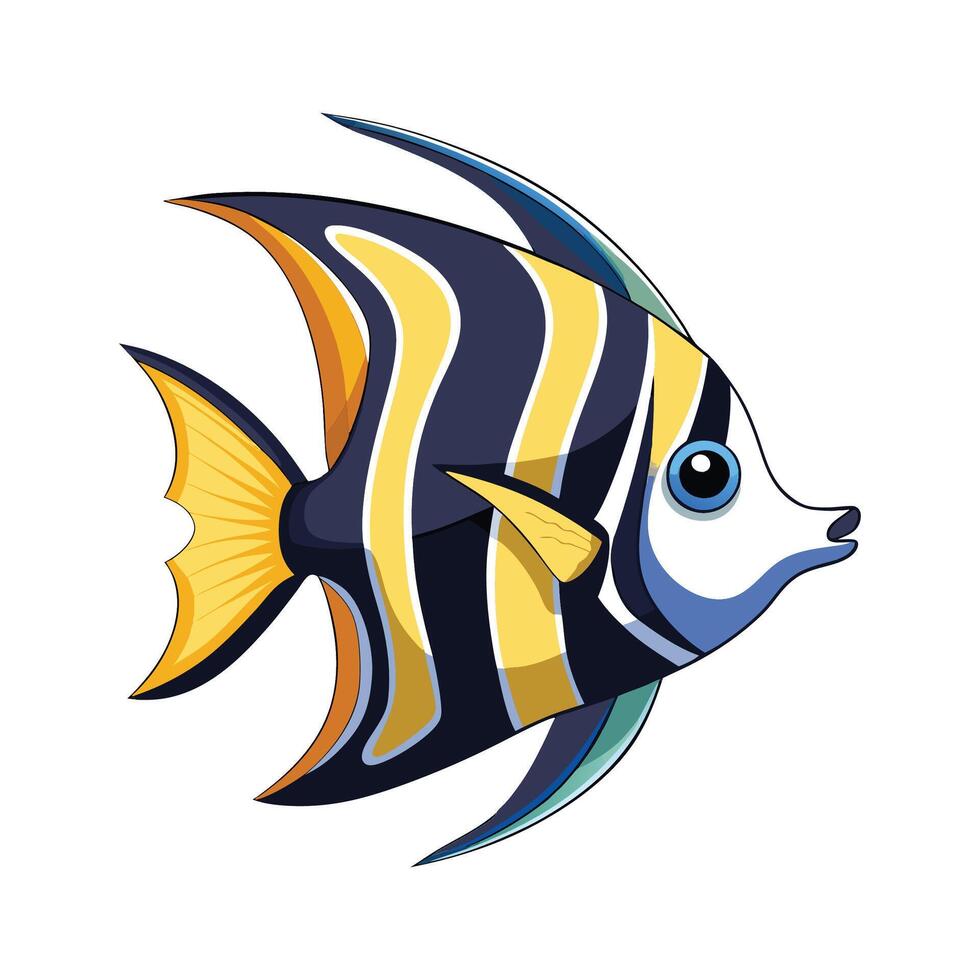 Dynamic Illustration of Angel Fish vector
