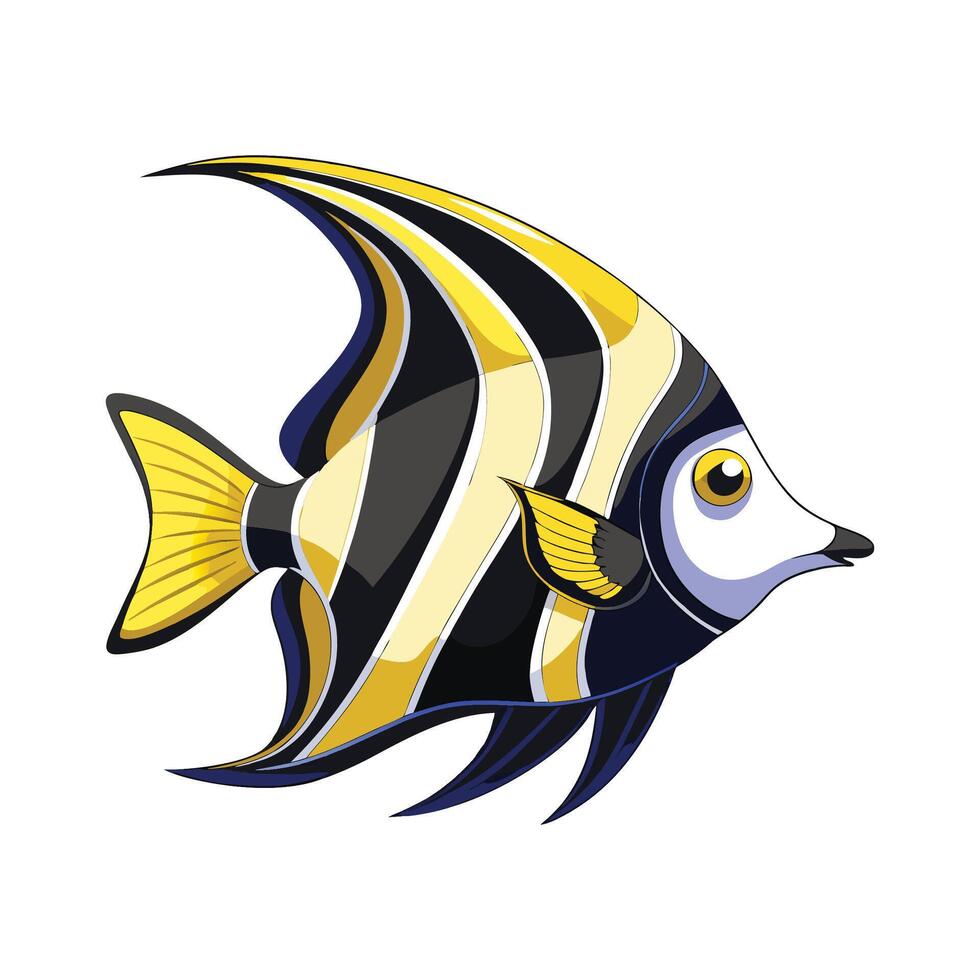 Charming Artwork of Angel Fish vector