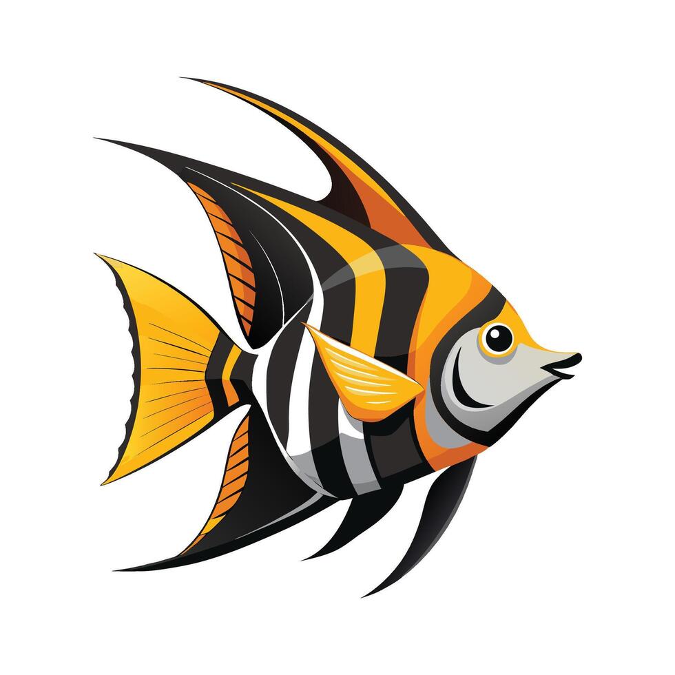 Charming Illustration of Angelfish Fish vector